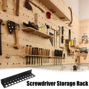 Tool Organizer - Tool Storage | Tool Rack | Screwdrivers Organizer With Multiple Compartments Metal Wall Mounted Pliers Hanger Shelf Screwdrivers Organiser For Workshop, Garage, & Basement Toolshed