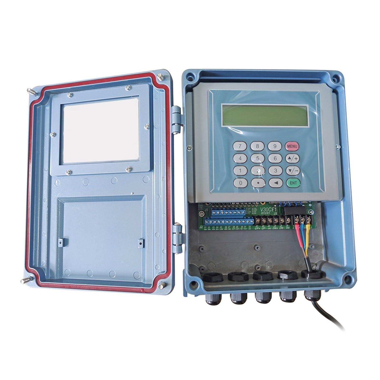 Flow Control Meter TDS-100F Water Flowmeter with M2 (DN50~DN700mm, 0-160℃) Transducer Sensor, Handheld Digital Liquid Ultrasonic Flow Meter Used in Petroleum,Food, Etc.