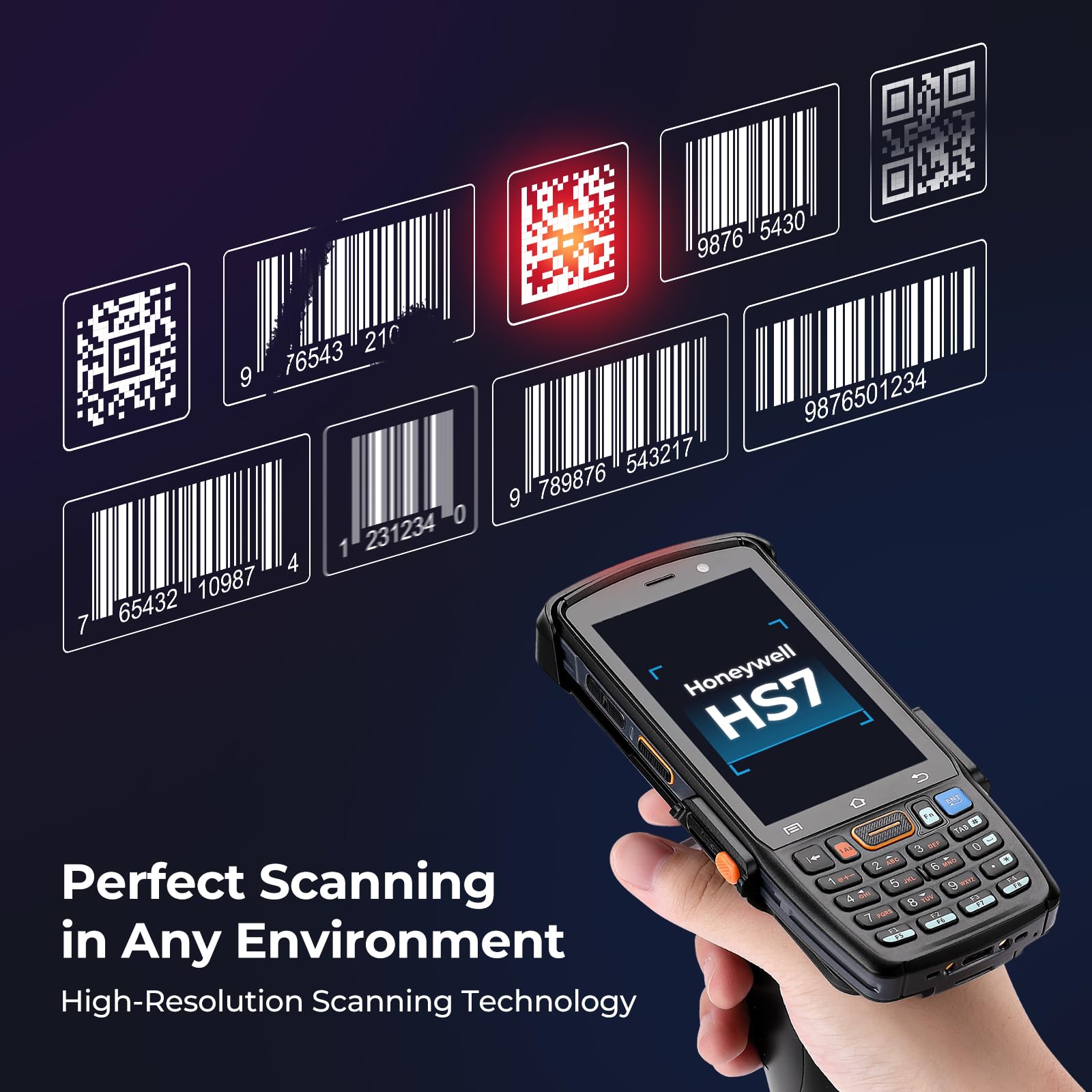 MUNBYN Android Barcode Scanner 082Pro, Android 12 Barcode Scanner, Equipped with Honeywell HS7 Barcode Scanner, and 099 [Android 11+1D 2D Scanner] Android-Barcode-Scanner 2024 New, PDA Handheld