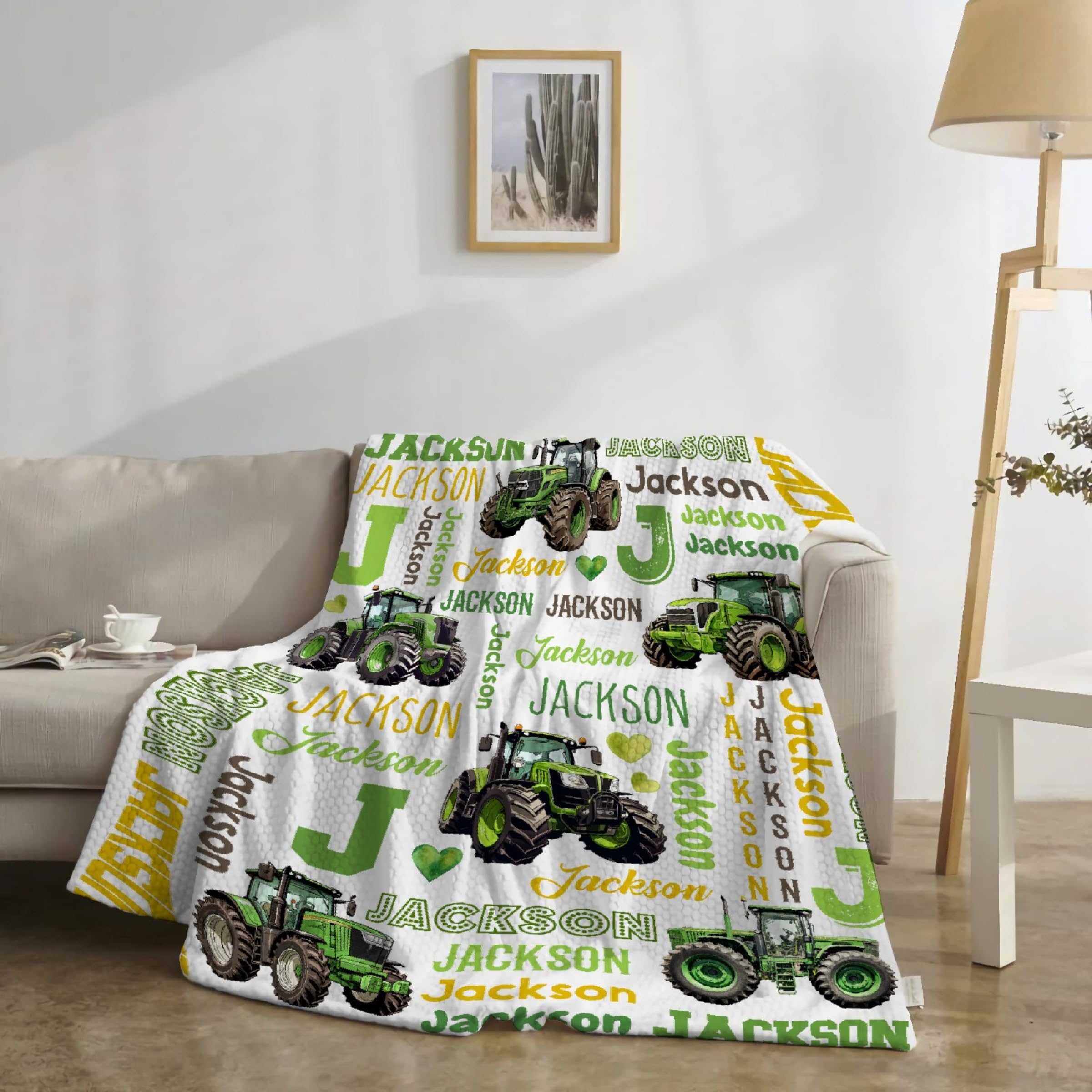 Green Jeep Lightweight Blanket with Name Message Gift for Green Jeep Lover Girls and Boys Soft and Fun Facecloth Blanket for Bed, Sofa and Chair 30"x40"for Pet