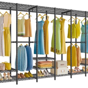 VIPEK V60 Extra Large Portable Closet Rack Heavy Duty Clothing Rack for Hanging Clothes Freestanding Wardrobe Closet, Metal Closet for Bedroom Storage Organizer, Load 1620lbs, Black