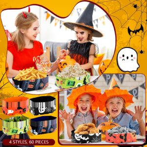 VAIPI 60 Pieces Halloween Coffin Treat Boxes Halloween Movie Night Snack Serving Tray Hallowee Party Food Dish Charcuterie Board Popcorn Candy Box for Halloween Themed Party Decor Gift Box