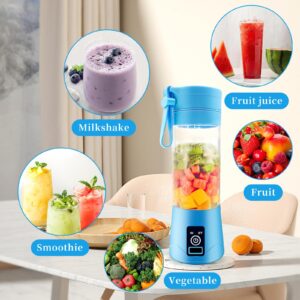 Portable Blender,Personal Blender for Shakes and Smoothies,Personal Size Blenders with USB Rechargeable Mini Fruit Juice Mixer, Mini Juicer Smoothie Blender Bottles Travel 380ML