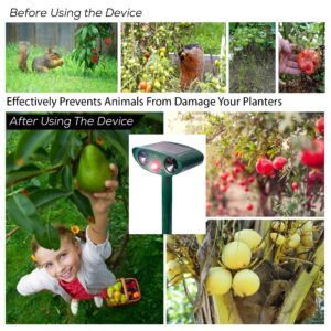 Ultrasonic Animal Repeller, Solar Powered Animal Repellent, Waterproof Animal Deterrent Devices Outdoor Repels Cat, Dog, Fox, Derrent, Rat, etc