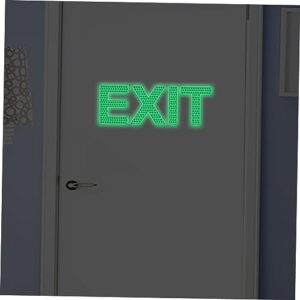 ULTECHNOVO Luminous Exit Sign Noctilucence Exit Sign Exit Sign Sticker Exit Wall Sticker Exit Decal Safety Exit Sign Wall Sticker Exit Luminous Sticker Emergency Door Exit Sign Emblems Green