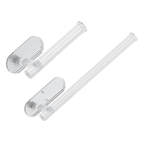 VOSAREA 2pcs Nail Towel Rack Bath Towel Hanger Kitchen Towel Hangers Shower Towel Bar Wall Mounted Tissue Holder Kitchen Towel Bar Bathroom Towel Holder Towel Ring Transparent Acrylic