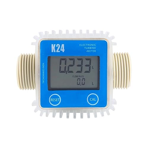 XAXAX Water Flow Meter, 1pc K24 Digital Oil Fuel Meter, Gauge Meter for Chemicals Liquid Water Ultrasonic Hot in Industrial Commercial,Gallon, QTS, PTS, L, m³(Red Horizontal)