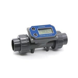 xaxax water flow meter, dn25-80 flow meter, electronic lcd digital display flowmeter, zjlcd-bt01 pvc pipe liquid water for farm/garden irrigation,gallon, qts, pts, l, m³(dn80,with cable)