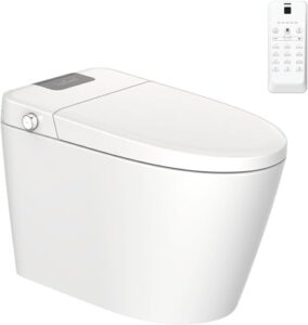 star20xx smart toilet bidet combo with foot sensor open cover/seat, led display, self-cleaning nozzle, heated seat, night light, knob control, power outage flushing, soft close, auto flush, with