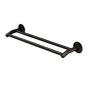 buguuyo 1pc double bar towel rack kitchen towel bar over the door towel rack dual-pole rag rack multi purpose hanger towel organizer holder towel hanger cabinet rack black aluminum alloy