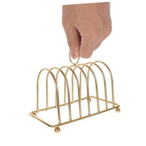 PartyKindom Stainless Steel Shelf Toast Holder Bread Rack Kitchen Toast Rack Toast Racks Bread Holder Toast Rack Bread Slices Stand Toast Rack Replacement Reusable Toast Stand Golden