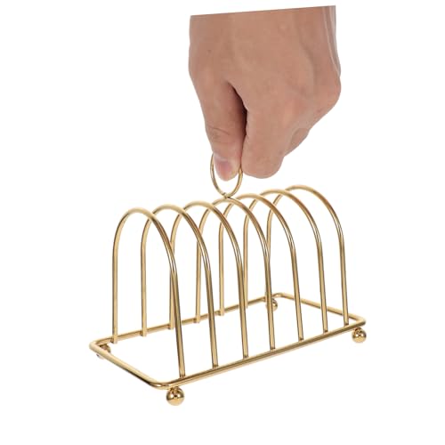 PartyKindom Stainless Steel Shelf Toast Holder Bread Rack Kitchen Toast Rack Toast Racks Bread Holder Toast Rack Bread Slices Stand Toast Rack Replacement Reusable Toast Stand Golden