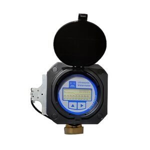 XAXAX Water Flow Meter, ASW-1 Ultrasonic Liquid Flow Meter, RS485/USART Small Diameter DN15-40mm Threaded Connection Copper Pipe Smart Watermeter,Gallon, QTS, PTS, L, m³(DN40)