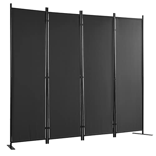 VEVOR Partition Screen, 5.6 ft Privacy Panels (4-Panel), Cloth Separator for Office, Bedroom, Dining, Study Areas, Standalone, Black