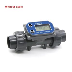 DN25-80 Turbine Flow Meter Electronic LCD Digital Display Flowmeter ZJLCD-BT01 PVC Pipe Liquid Water for Farm/Garden Irrigation(DN65,Without Cable)