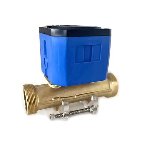 XAXAX Water Flow Meter, ASW-1 Ultrasonic Liquid Flow Meter, RS485/USART Small Diameter DN15-40mm Threaded Connection Copper Pipe Smart Watermeter,Gallon, QTS, PTS, L, m³(DN40)