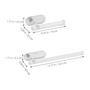 VOSAREA 2pcs Nail Towel Rack Bath Towel Hanger Kitchen Towel Hangers Shower Towel Bar Wall Mounted Tissue Holder Kitchen Towel Bar Bathroom Towel Holder Towel Ring Transparent Acrylic