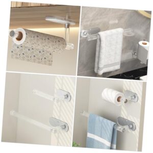 VOSAREA 2pcs Nail Towel Rack Bath Towel Hanger Kitchen Towel Hangers Shower Towel Bar Wall Mounted Tissue Holder Kitchen Towel Bar Bathroom Towel Holder Towel Ring Transparent Acrylic