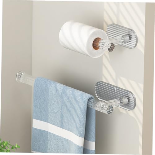 VOSAREA 2pcs Nail Towel Rack Bath Towel Hanger Kitchen Towel Hangers Shower Towel Bar Wall Mounted Tissue Holder Kitchen Towel Bar Bathroom Towel Holder Towel Ring Transparent Acrylic