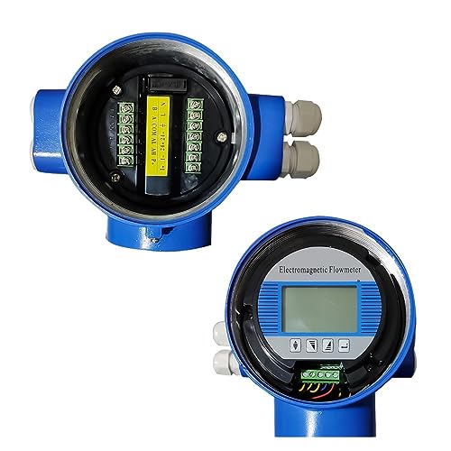 XAXAX Water Flow Meter, Water Flow Meter RS485 4-20mA, Digital Liquid Electromagnetic Flowmeter for Sewage Wastewater Seawater Mud Acid-Alkali Solution,Gallon, QTS, PTS, L, m³(DN50)