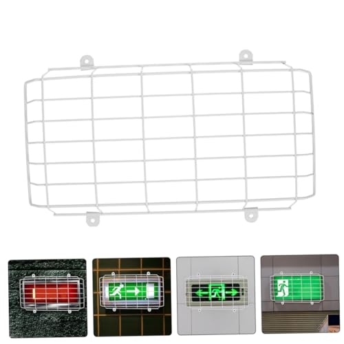 PAMINGONO 2pcs School Evacuation Sign Exit Sign Wall Covers Safety Sign Wire Guard Wire Exit Sign Cage Emergency Signal Damage Stopper Exit Sign Wire Guard Exit Light Protector Iron White