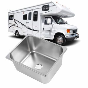 304 Stainless Steel Bar Sink, Single Bowl Hand Wash Basin, RV Sink, 11L Capacity, 40mm Drain Outlet, Embedded Installation, Suitable for RV, Camping Vehicle, Yacht, Boat, Kitchen