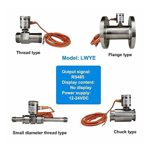 XAXAX Water Flow Meter, LWYD/LWYE Liquid Flow Meter Sensor， Transmitter RS485 of Pure Water Edible Oil Methanol Beer Gasoline Milk Alcohol,Gallon, QTS, PTS, L, m³(LWYD-DN12)