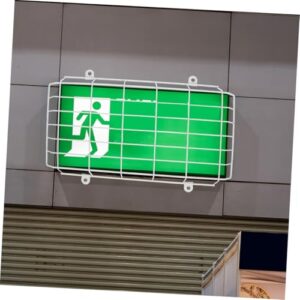 SEWOART 2pcs School Evacuation Sign Exit Sign Wall Covers Exit Sign Wire Guard Emergency Light Damage Stopper Exit Sign Cage Guard Exit Light Protector Emergency Light Protector White Iron