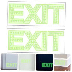 WOONEKY 2 Sheets Export Sticker Stickers Signs Sign Sticker Glowing Sticker Exit Sticker Shopping Mall Exit Decal Indicator Floor Sticker Floor Guide Sticker Mall Supplies The Pet