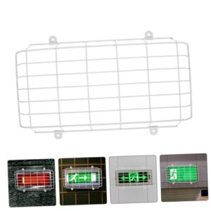 SEWOART 2pcs School Evacuation Sign Exit Sign Wall Covers Exit Sign Wire Guard Emergency Light Damage Stopper Exit Sign Cage Guard Exit Light Protector Emergency Light Protector White Iron