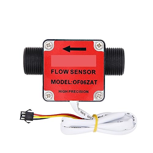 XAXAX Water Flow Meter, 1/2" 3/4" Gear Flowmeter Hall Flow Sensor, Milk Chemical Oil Flow Meter Flow Sensor, Switch for Viscous Liquid DC5~18V,Gallon, QTS, PTS, L, m³(DN20,Round Cover)