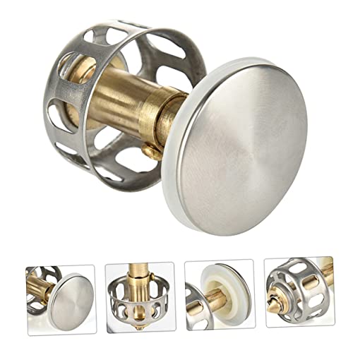 BEBEMOKO 2pcs Sink Drain Hair Catcher Sink Filter Strainer No Overflow Bathtub Drain Stoppers Up Drain Filter Wash Basin Stopper Over Sink Strainer All Copper Plus 304