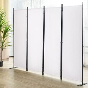 VEVOR Partition Screen, 5.6 ft Privacy Panels (4-Panel), Cloth Separator for Office, Bedroom, Dining & Study Areas, Standalone, White