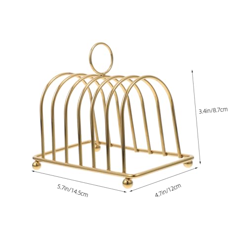 PartyKindom Stainless Steel Shelf Toast Holder Bread Rack Kitchen Toast Rack Toast Racks Bread Holder Toast Rack Bread Slices Stand Toast Rack Replacement Reusable Toast Stand Golden