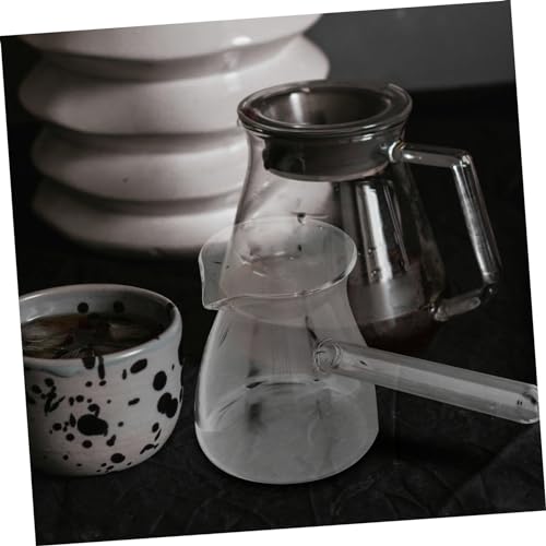 CRAFTHROU Transparent Glass Coffee Pot Coffee Warmer Milk Pitcher Cup Tea Creamer Pitcher Instant Decaf Coffee Beans Stovetop Tea Maker Pan Sauce Jugs Espresso Cups Glass Creamer Container