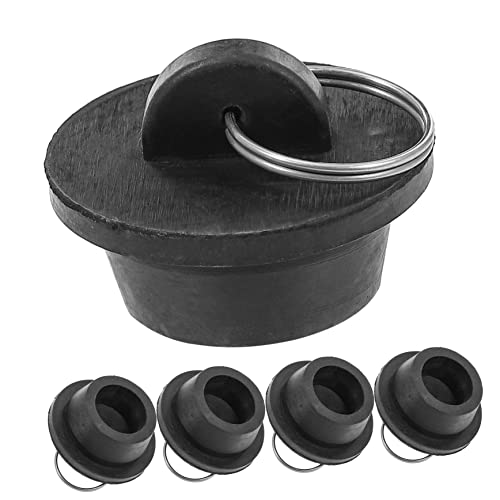 COOLHIYA 5pcs Sink Plug Bathroom Sink Kitchen Sink Stopper Bath Tub Plug Sink Stopper Kitchen Drain Tub Drain Stopper Drain Plug Washbasin Stopper Bathtub Washbasin Plug Rubber Black