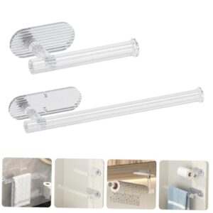 VOSAREA 2pcs Nail Towel Rack Bath Towel Hanger Kitchen Towel Hangers Shower Towel Bar Wall Mounted Tissue Holder Kitchen Towel Bar Bathroom Towel Holder Towel Ring Transparent Acrylic