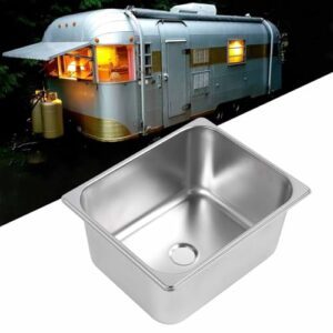 304 Stainless Steel Bar Sink, Single Bowl Hand Wash Basin, RV Sink, 11L Capacity, 40mm Drain Outlet, Embedded Installation, Suitable for RV, Camping Vehicle, Yacht, Boat, Kitchen