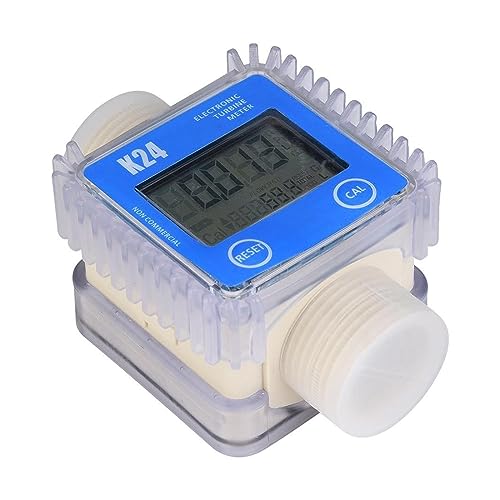 XAXAX Water Flow Meter, 1pc K24 Digital Oil Fuel Meter, Gauge Meter for Chemicals Liquid Water Ultrasonic Hot in Industrial Commercial,Gallon, QTS, PTS, L, m³(Red Horizontal)