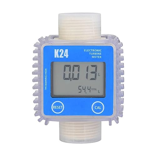 XAXAX Water Flow Meter, 1pc K24 Digital Oil Fuel Meter, Gauge Meter for Chemicals Liquid Water Ultrasonic Hot in Industrial Commercial,Gallon, QTS, PTS, L, m³(Red Horizontal)