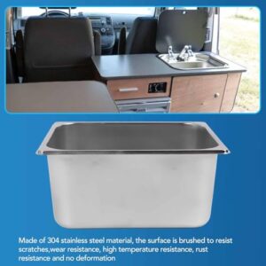 304 Stainless Steel Bar Sink, Single Bowl Hand Wash Basin, RV Sink, 11L Capacity, 40mm Drain Outlet, Embedded Installation, Suitable for RV, Camping Vehicle, Yacht, Boat, Kitchen