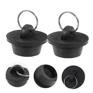 COOLHIYA 5pcs Sink Plug Bathroom Sink Kitchen Sink Stopper Bath Tub Plug Sink Stopper Kitchen Drain Tub Drain Stopper Drain Plug Washbasin Stopper Bathtub Washbasin Plug Rubber Black