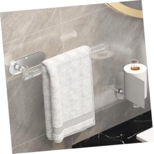 VOSAREA 2pcs Nail Towel Rack Bath Towel Hanger Kitchen Towel Hangers Shower Towel Bar Wall Mounted Tissue Holder Kitchen Towel Bar Bathroom Towel Holder Towel Ring Transparent Acrylic