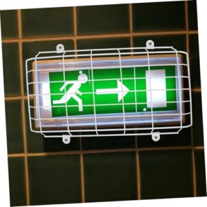 SEWOART 2pcs School Evacuation Sign Exit Sign Wall Covers Exit Sign Wire Guard Emergency Light Damage Stopper Exit Sign Cage Guard Exit Light Protector Emergency Light Protector White Iron