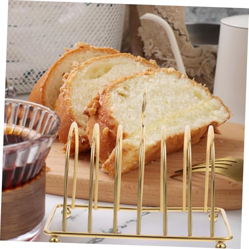 PartyKindom Stainless Steel Shelf Toast Holder Bread Rack Kitchen Toast Rack Toast Racks Bread Holder Toast Rack Bread Slices Stand Toast Rack Replacement Reusable Toast Stand Golden