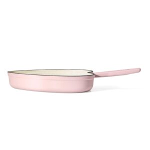 Gorgeous 10” Enameled Cast Iron Heart Skillet, Pink Champagne by Drew Barrymore