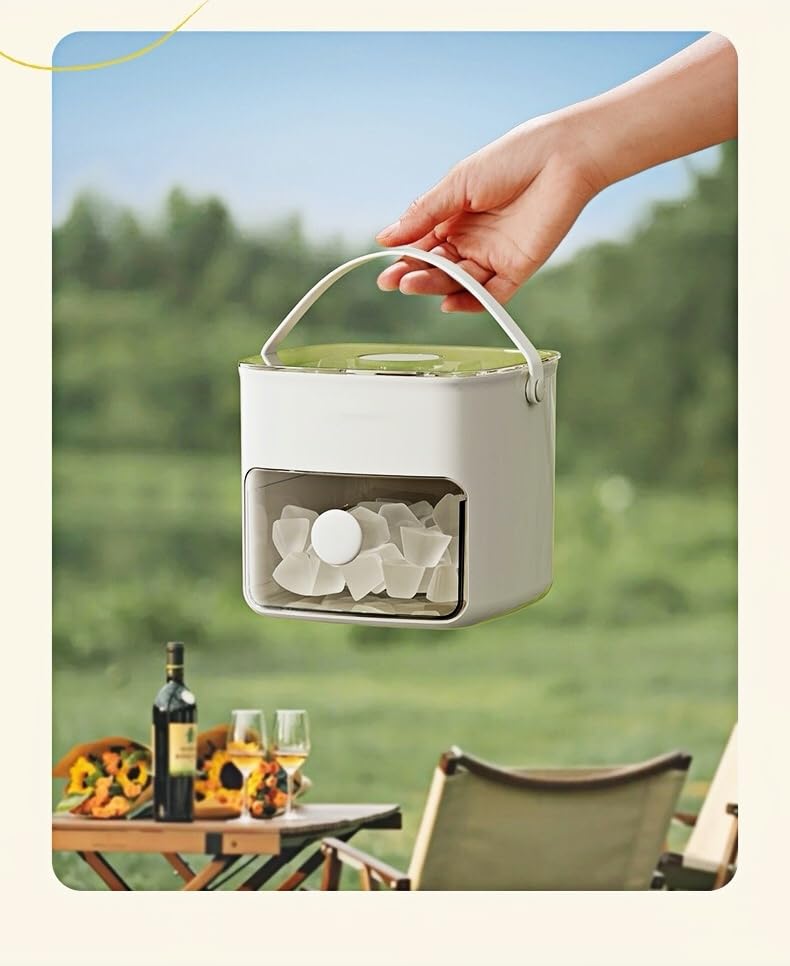 Portable Ice Maker, Countertop Ice Cube Machine with Clear Window, White