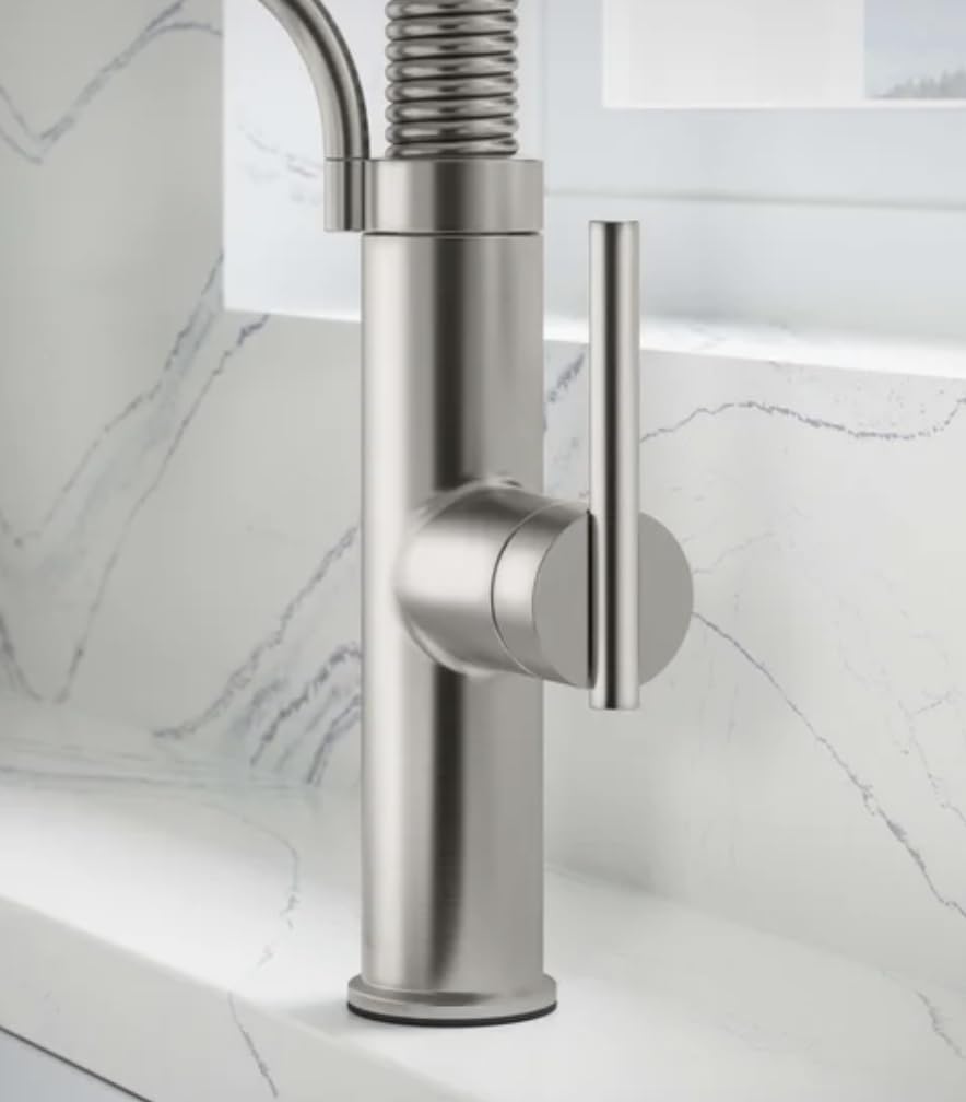 Kohler Provo Semi-Pro Kitchen Faucet with Spiral Spring Neck, Stainless Steel