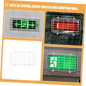 PAMINGONO 2pcs School Evacuation Sign Exit Sign Wall Covers Safety Sign Wire Guard Wire Exit Sign Cage Emergency Signal Damage Stopper Exit Sign Wire Guard Exit Light Protector Iron White