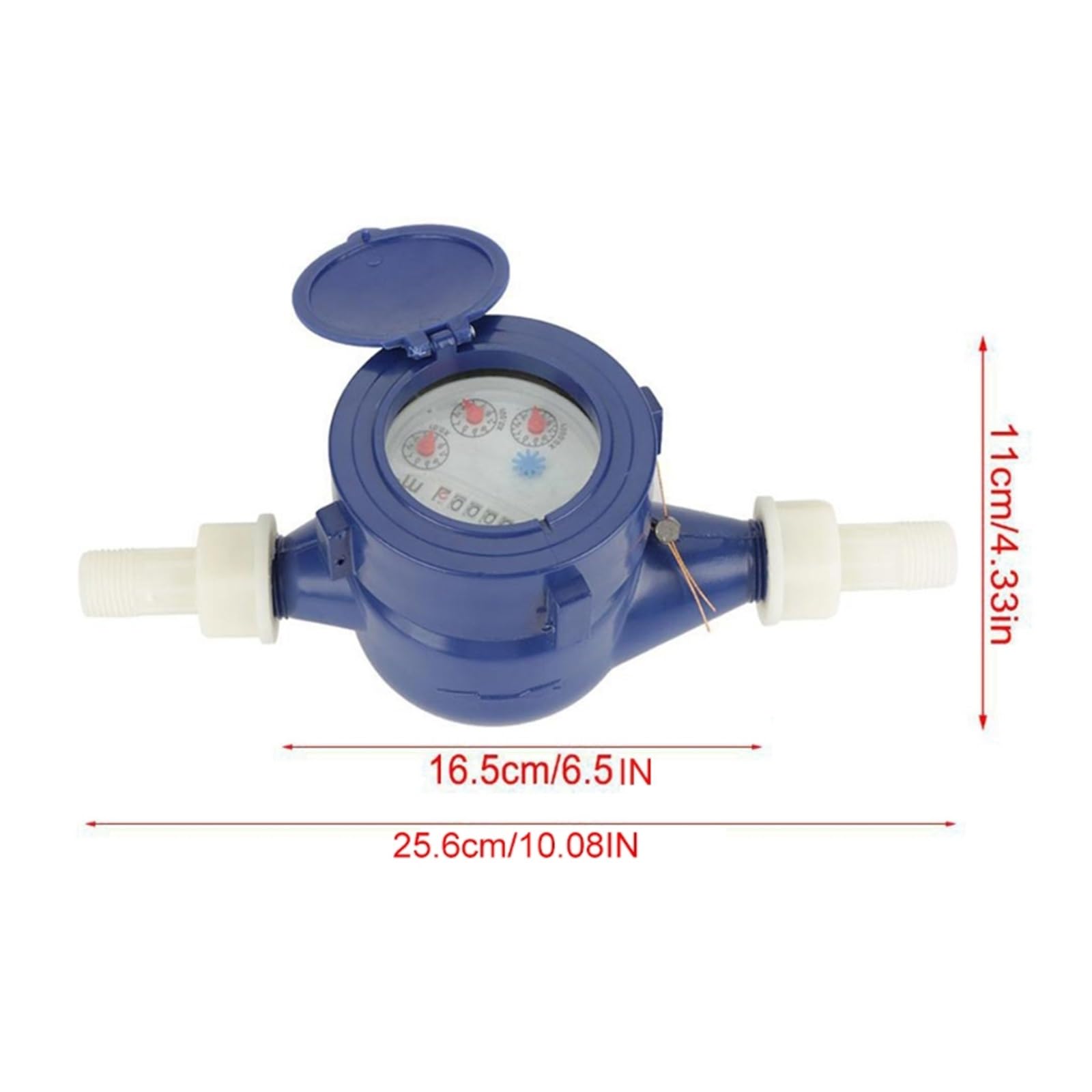 XAXAX Water Flow Meter, Water Meter Water Flow Meter， 15mm 1/2 Inch Cold Water Meter for Garden & Home Use Wet Table Measuring Tool,Gallon, QTS, PTS, L, m³